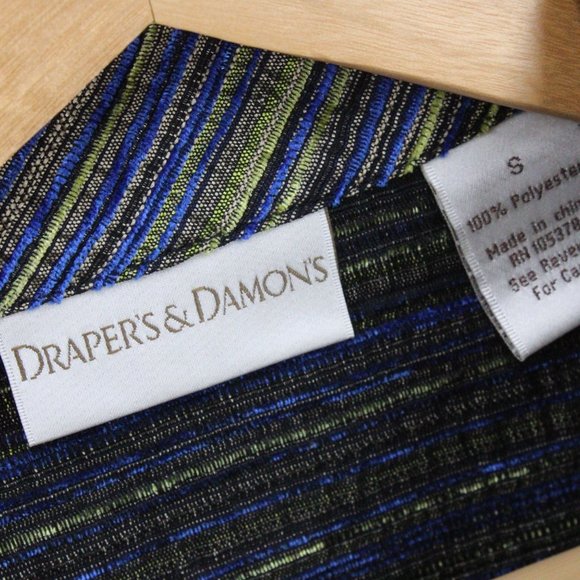 Drapers & Damons Blazer Jacket Womens Multicolor Striped Button Front Small S - Picture 6 of 9